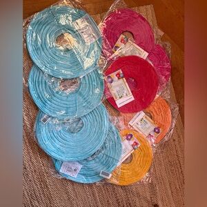 Vibrant Party Paper Lantern Set - Blue, Pink, Orange and 2 NWT wine glasses